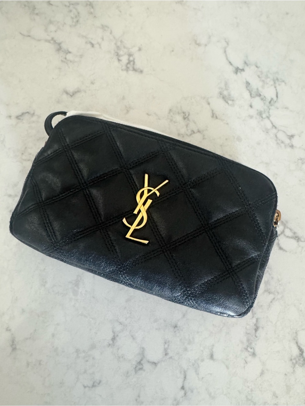 Saint Laurent YSL Becky Mini Black Quilted Leather Crossbody Bag